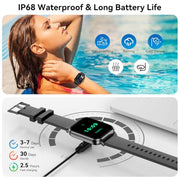 Smart Watch for Men Women, 1.83" HD Touch Screen with Bluetooth Call, IP68 Waterproof, 140+ Sport Modes, Fitness Tracker with Heart Rate & Sleep Monitor, Pedometer, Compatible with Android iPhone