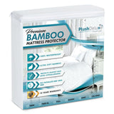 PlushDeluxe Bamboo Waterproof Mattress Protector, King Size, Ultra Soft | Breathable, Noiseless, Hypoallergenic, Washable, 76x80" Up to 18" Deep, Viscose Derived from Bamboo Mattress Cover, White
