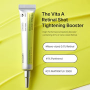 celimax The Vita A Retinal Shot Tightening Booster (0.51 fl.oz) | 0.1% Retinal, 3% Matrixyl, High-Strength Retinoid, Anti Aging, Pore Minimizer, Fine Lines, Skin Firming, Korean Skin Care