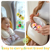 ALASOU Suction Cup Spinner Airplane Travel Toys for 1 Year Old Boy Girl | Spinning Top 12 18 Months,1 2 Year Old Boy Birthday Gift,Baby Bath Toy for Kids Ages 1-3,Sensory Toy for Infant Toddlers