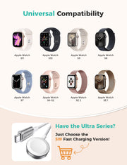 𝟐𝟎𝟐𝟔 𝐔𝐩𝐠𝐫𝐚𝐝𝐞𝐝 for Apple Watch Charger USB Magnetic Charging Cable Portable Wireless Charging Accessories Compatible with iWatch Series 12/11/10/9/8/7/6/5/4/3/2 SE-3.3FT