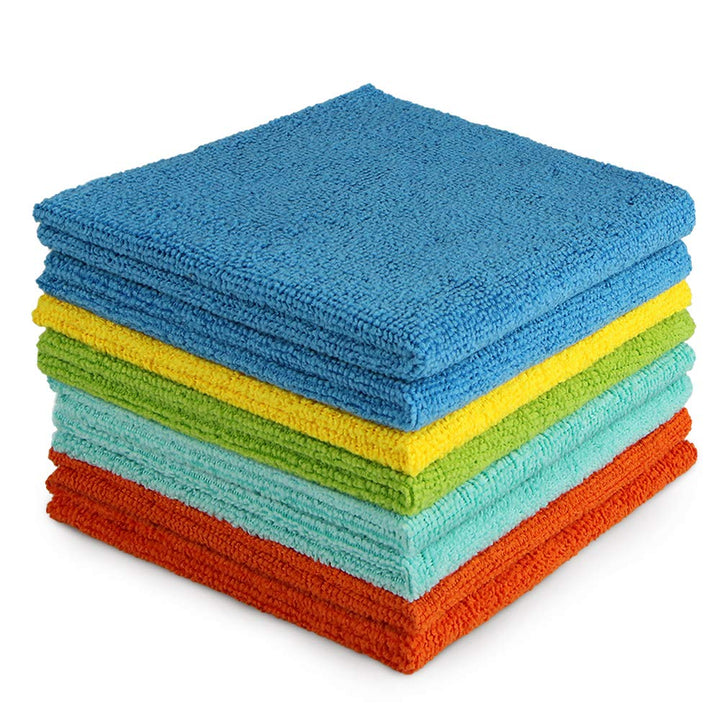 AIDEA Microfibre Cleaning Cloth Lint Free Washable Pack of 8 30x30cm | Multifunctional Reusable Cleaning Cloths, Streak Free Washable Cloth Duster for House, Kitchen, Car, Motorbike, Windows