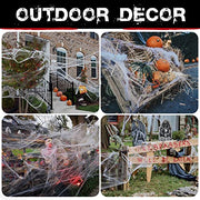 1000 sqft Spider Webs Halloween Decorations with 30 Fake Spiders | Super Stretch Cobwebs for Halloween Indoor and Outdoor Party Supplies