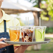 Dealusy 100 Pack - 16 oz Clear Plastic Cups with Lids and Straws | Sturdy & Food Safe Iced Coffee Cups with lids, Disposable Plastic Smoothie Cups for Cold Drinks