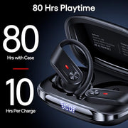 TAGRY Hybrid Active Noise Cancelling Wireless Ear Buds 80 Hrs Playtime Hi-Res Stereo Quality Bluetooth Earbuds with Transparency Mode Headphones Bluetooth Earhooks ANC Earphones for Work