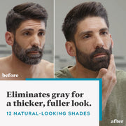 JUST FOR MEN Mustache & Beard Dye, Keratin, Medium Brown M-35 (1 Pack) | Mustache & Beard color medium brown designed for facial hair to instantly eliminate gray. Enhanced with keratin & biotin.