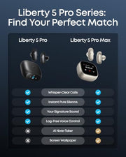 Soundcore Liberty 5 Pro by Anker Noise Cancelling Wireless Earbuds | Anker Thus™ AI Chip delivers Guinness World Records-certified call quality for crystal-clear calls in noisy environments