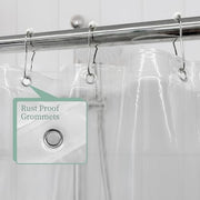 Mrs Awesome Clear Shower Curtain Liner with 3 Magnets, 72x72 | 12 Rustproof Grommets, Premium Flexible Sturdy Plastic Shower Curtain for Bathroom Lightweight, Waterproof,72W x 72H