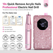 SAVILAND Nail Drill Professional 40000 RPM Cordless for Thick Acrylic Nails