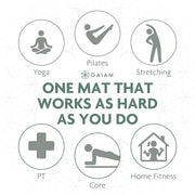 Gaiam Thick Yoga Mat, Exercise & Fitness Mat with Easy-Cinch Carrying Strap | Non-Slip NBR Foam | Joint Cushioning | Yoga, Pilates, Fitness & Floor Workouts | 72"L x 24"W