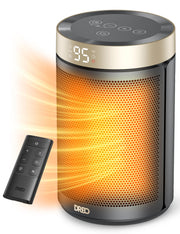 DREO Space Heater, Portable Electric Heaters for Indoor Use with Thermostat | 2026 Upgraded, 34dB Quiet, 12H Timer, 5 Mode, Remote, 1500W PTC Ceramic Fast Safety Heat for Office Bedroom Home, Gold