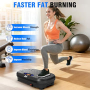 AXV Vibration Plate Exercise Machine Fitness Platform Body Vibrating Board | Curved Design 200W Powerful Oscillating 120 Level Shake Plate for Lymphatic Drainage Recovery Whole Body Toning With Handles