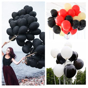 110pcs Black Balloon 12 inch, Black Latex Balloons for Birthday Party Baby Shower Wedding(with 2 Ribbons).