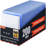 TRUGQ 3"x4" Toploaders Card Protectors,100 Hard Holders + 100 Soft Sleeves | 35PT Standard Size for Baseball, Football & Sports Trading Cards