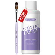 SAVILAND Low Odor EMA Monomer Acrylic Nail Liquid, 4 oz | Non-Yellowing Monomer with #12 Nail Brush, Strong Adhesion, For Extensions & 3D Sculpting, DIY Beginners, Home and Salon Use