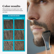 JUST FOR MEN Mustache & Beard Dye, Keratin, Medium Brown M-35 (1 Pack) | Mustache & Beard color medium brown designed for facial hair to instantly eliminate gray. Enhanced with keratin & biotin.