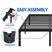 NEW JETO Metal Bed Frame,Queen Size Bed Frame with Storage Space,14 Inch | Heavy Duty Sturdy Mattress Foundation,Easy Assembly,No Box Spring Needed, Black