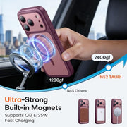 TAURI for iPhone 18 Pro Case, Compatible with MagSafe, Burgundy | (Full Camera Protection) Camera Control Cover Military-Grade Protection Magnetic Phone Case for iPhone 18 Pro