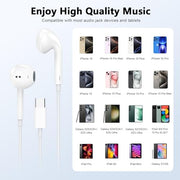 2 Pack [Apple MFi Certified] USB C Headphones Wired for iPhone 18 17 16 15 | Wired Earbuds with Microphone & Remote Control Noise Cancelling Type C Earphones for iPhone Duo 18 17 16 15 Pro Max, Galaxy