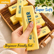 Midou Slow Rising Dumpling Squishy Butter Squeeze Toy Sensory Stress Relief Squishies Soft & Stretchy Fidget Toys for Anxiety Relief Party Favors 1Pcs with Smile Face