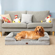 EHEYCIGA Orthopedic Extra Large Dog Bed, Waterproof Washable XL Pet Bed 44" | Non-Slip Bottom and Egg-Crate Polyurethane Foam Big Dog Couch Bed with Washable Removable Cover, Grey