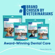 C.E.T. Veggiedent Fr3sh Plaque and Tartar Control Chews for Dogs, Medium | Vet recommended dental chews, plant-based formula, supports canine digestive health, VOHC approved for plaque & tartar