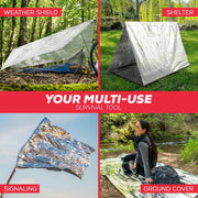 Emergency Blanket Mylar Thermal Space Survival Gear & Supplies 4-Pack Foil | Cold Weather Power Outage Camping Car Winter Storm Heat Reflective Hiking Backpacking Essentials First Aid Marathon Prepper
