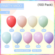PartyWoo Pastel Balloons 100pcs Pastel Rainbow Balloons 12 Inch | Baby Shower Gender Reveal Engagement Bachelorette Easter Bridal Anniversary Retirement Party Decorations