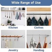 Titanker Shower Curtain Hooks Rings, Rust Resistant Metal Double Glide Shower Hooks Rings for Bathroom Shower Rods Curtains, Set of 12 Hooks - Nickel