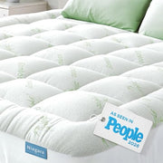 Niagara Sleep Solution Queen Ultra Soft Mattress Topper — Back Pain Relief | Rayon Derived from Bamboo, 20" Deep Pocket, Breathable Pillow Top Mattress Pad, Perfect for Hot Sleepers, Green