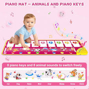 Floor Piano Mat, Toddler Girl Toys Musical Mat, 1 2 3 Year Old Girl Gifts | Keyboard Floor Playmat, 39.5" Electronic Music Animal Sound Touch Play Blanket, Dancing Mat