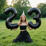 40 Inch Black Number 2 Balloons Foil Digital Helium Number Balloons | for 2nd 12 23 24 25 Birthday Anniversary Wedding Party Decorations,Jumbo Helium Balloon Giant Large Digital Balloon