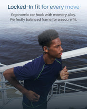 SHOKZ OpenRun Air 2 Bone Conduction Open-Ear Bluetooth Headphones，Black | Bundle with Hair Band；26.4g lightweight; Secure fit; PremiumPitch 3.0 sound; IP67; 10H battery; Running/cycling/hiking
