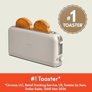 bella 2 Slice Slim Toaster, Fits-anywhere™ Kitchenware, 6 Setting Shade Control with Reheat & Cancel Buttons, Fits Sourdough, 10” Long Slot, Anti Jam & Auto Shutoff, 900 Watt, Oatmilk