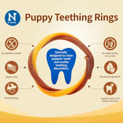 N-Bone Puppy Teething Rings, Pumpkin Flavor, Natural Puppy Teething Chews & Chew Treats, Helps Soothe Teething Gums, Calcium Enriched, 6 Rings