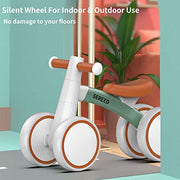 SEREED Baby Balance Bike for 1 Year Old Boy Girl, First Birthday Gift Toy | 12-24 Months Toddler Bike, First Learning Ride on Toys, 4 Silent Wheels Indoor Outdoor Baby Walker, Green