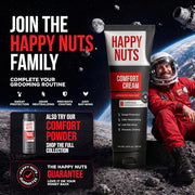 HAPPY NUTS Comfort Cream Deodorant For Men: Anti-Chafing Sweat Defense, Odor Control, Aluminum-Free, Travel Essential, Mens Deodorant & Hygiene Products for Men's Private Parts 3.4 Fl Oz - Original