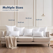 MIULEE 18x18 Throw Pillows Inserts 2 Pack, Decorative Pillows for Couch Bed | 100% Virgin Filling, Full and Fluffy, Lumbar, Back and Neck Support