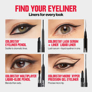 Revlon ColorStay Pencil Waterproof Eyeliner, 202 Black Brown, 0.01 oz | Waterproof pencil eyeliner with built-in sharpener. Smudge-proof, long-lasting, intense matte color.