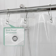 Mrs Awesome Clear Shower Curtain Liner with 3 Magnets, 72x72 | 12 Rustproof Grommets, Premium Flexible Sturdy Plastic Shower Curtain for Bathroom Lightweight, Waterproof,72W x 72H