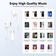 2 Pack [Apple MFi Certified] USB C Headphones Wired for iPhone 18 17 16 15 | Wired Earbuds with Microphone & Remote Control Noise Cancelling Type C Earphones for iPhone Duo 18 17 16 15 Pro Max, Galaxy