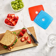 Cool Coolers by Fit + Fresh, 4 Pack Slim Ice Packs, Space Saving Reusable Ice Packs for Lunch Boxes or Coolers