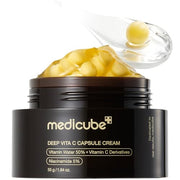 medicube Capsule Cream with Deep Vitamin C for Uneven Skin Tone & Texture | Visibly Improves Uneven Tone & Rough Texture with Vitamin C Capsules - Hydrating Gel Cream for Smooth, Radiant Skin, 1.94 oz.