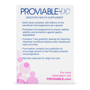 Nutramax Proviable Probiotics for Dogs & Cats, Sprinkle Capsules, 30ct | Probiotics for Cats and Dogs, Plus Prebiotics, Daily Gut Health Support Supplement, Multiple Strains, Sprinkle on Food