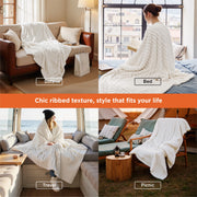 Bedsure GentleSoft White Throw Blanket for Couch - Halloween Decorations for Fall Home Living Room Decor, Cozy Fleece Blanket, Christmas Birthday Gifts for Women Mom Her Girls, Off White, 50x60 in