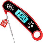 Meat Thermometer Digital, 1-2 Sec Instant Read, Food, Cooking, Grilling | Bright Backlit Display, Waterproof for Air Fryer, Smoker, Candy, Kitchen Gadgets, BBQ Essentials, Gift for Men Husband, Red