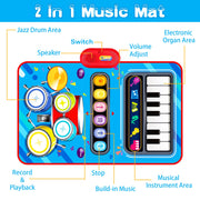 Baby Toys for 1 Year Old: 2 in 1 Baby Musical Mat Toddler Toys Age 1-2 | Piano Drum Babies Play Mat - Infant Music Toy 12-18 Months Babies Birthday Valentines Gifts for 1 2 3 Year Old Boys Girls