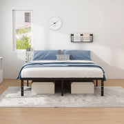 NEW JETO Metal Bed Frame,Queen Size Bed Frame with Storage Space,14 Inch | Heavy Duty Sturdy Mattress Foundation,Easy Assembly,No Box Spring Needed, Black