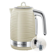 Russell Hobbs Inspire Electric Kettle, 1.7L, Fast Boil, Cream, 24364 | 3KW, Premium Textured Plastic, High Gloss Finish, Removable washable Anti-Scale Filter, Perfect Pour Spout