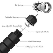 Jump Rope, Tangle-Free Rapid Speed Jumping Rope Cable with Ball Bearings for Women, Men, and Kids, Adjustable Steel Jump Rope with Foam Handles for Home Gym Exercise Fitness Workout Equipment & Slim Body